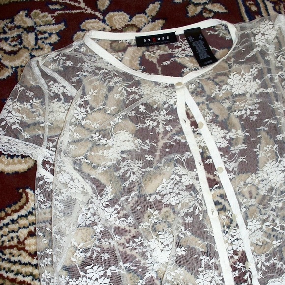 liz claiborne lace button up - Picture 4 of 5